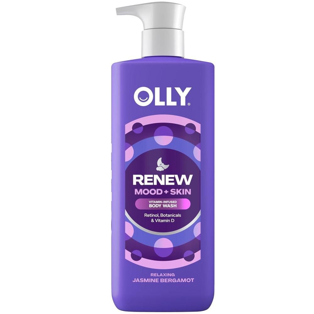 imageOLLY Renew Body Wash with Vitamin D Retinol ampamp Botanicals  Nourishing Cleanser for Skin Barrier Repair Deep Hydration Jasmine Bergamot Scent 17oz