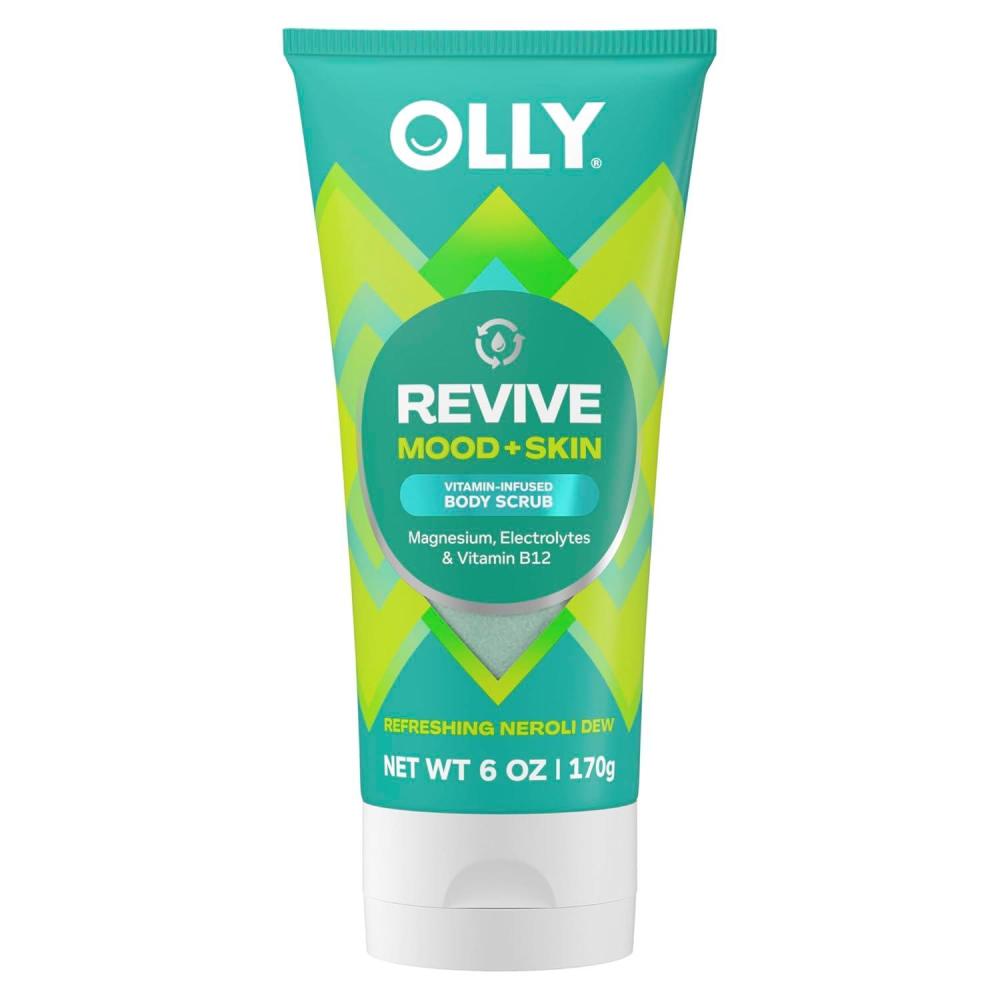 imageOLLY Revive Body Scrub with Magnesium Electrolytes ampamp Vitamin B12 Nourishing Cleanser for Skin Exfoliation Barrier Repair Refreshing Nerolidew Scent 6 oz
