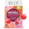 OLLY Focus Buddies L’OLLY Pops, Cognizin, Vitamins B6 and B12, Omega-3 ALA, Supports Focused Attention and Healthy Brain Function,* Kids 4+ Dietary Supplement, Watermelon Strawberry Flavored, 25 Count