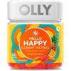 OLLY Hello Happy Gummy Worms, Mood Balance Support, Vitamin D, Saffron, Adult Chewable Supplement, Tropical Zing – 60 Count(60 Count (Pack of 1))