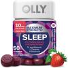 OLLY Max Strength Sleep Gummy, 10mg Melatonin, L-Theanine, Chamomile, Lemon Balm, Sugar Free, Vegetarian Sleep Aid, Strawberry – 50 Count(50 Count (Pack of 1))
