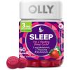 OLLY Sleep Gummy, 3 mg Melatonin, L-Theanine, Chamomile, Lemon Balm, Sleep Aid, Strawberry, 60 Count