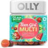 OLLY Teen Girl Multi Gummy, Healthy Skin and Immune Support*, Essential Vitamins, Biotin, Zinc, Chewable Multivitamin, Strawberry Melon Flavored, 50 Day Supply – 100 Count(70 Count (Pack of 1))