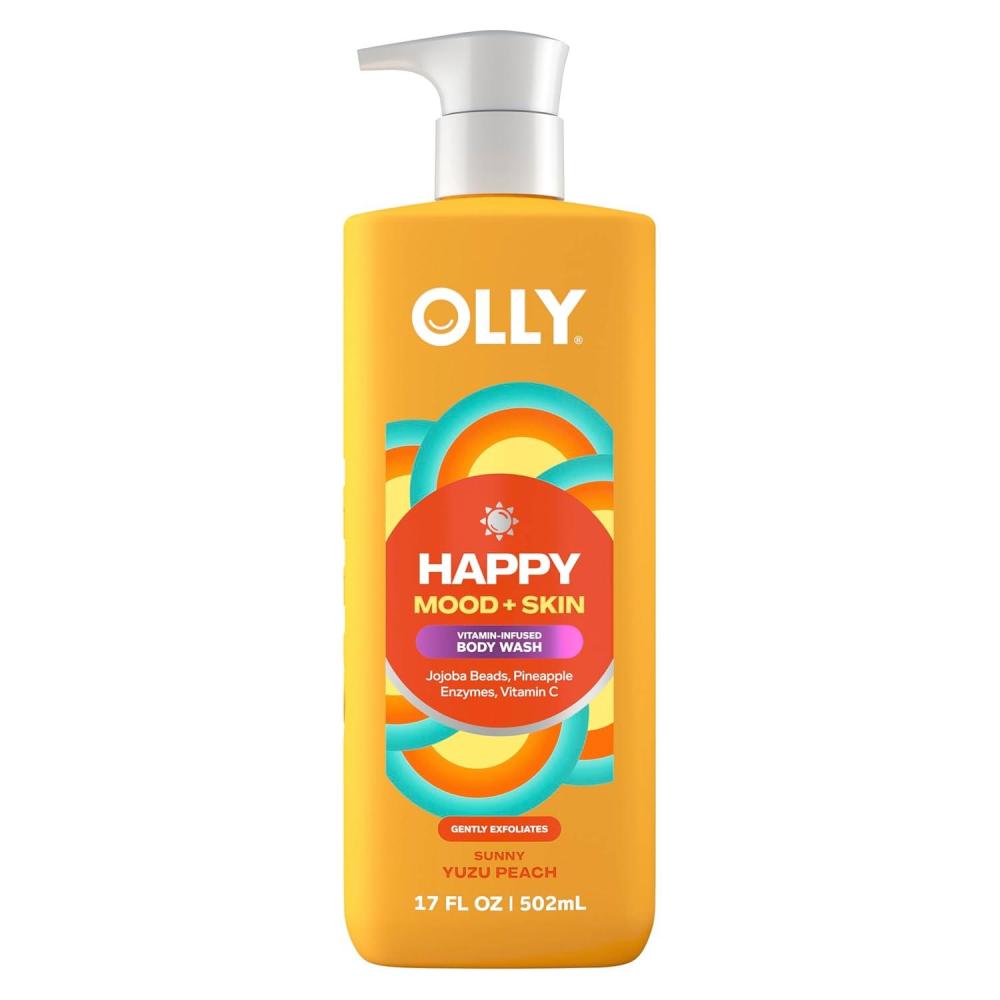 image:imageOLLY Exfoliating Body Wash Happy Mood Skin jojoba beads pineapple enzymes amp vitamin C to exfoliate and reveal softer glowing skin 17 Fl Oz