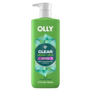 OLLY Body Wash Clear Mood + Skin with salicylic acid, niacinamide & vitamin A for smoother skin 17 Fl Oz