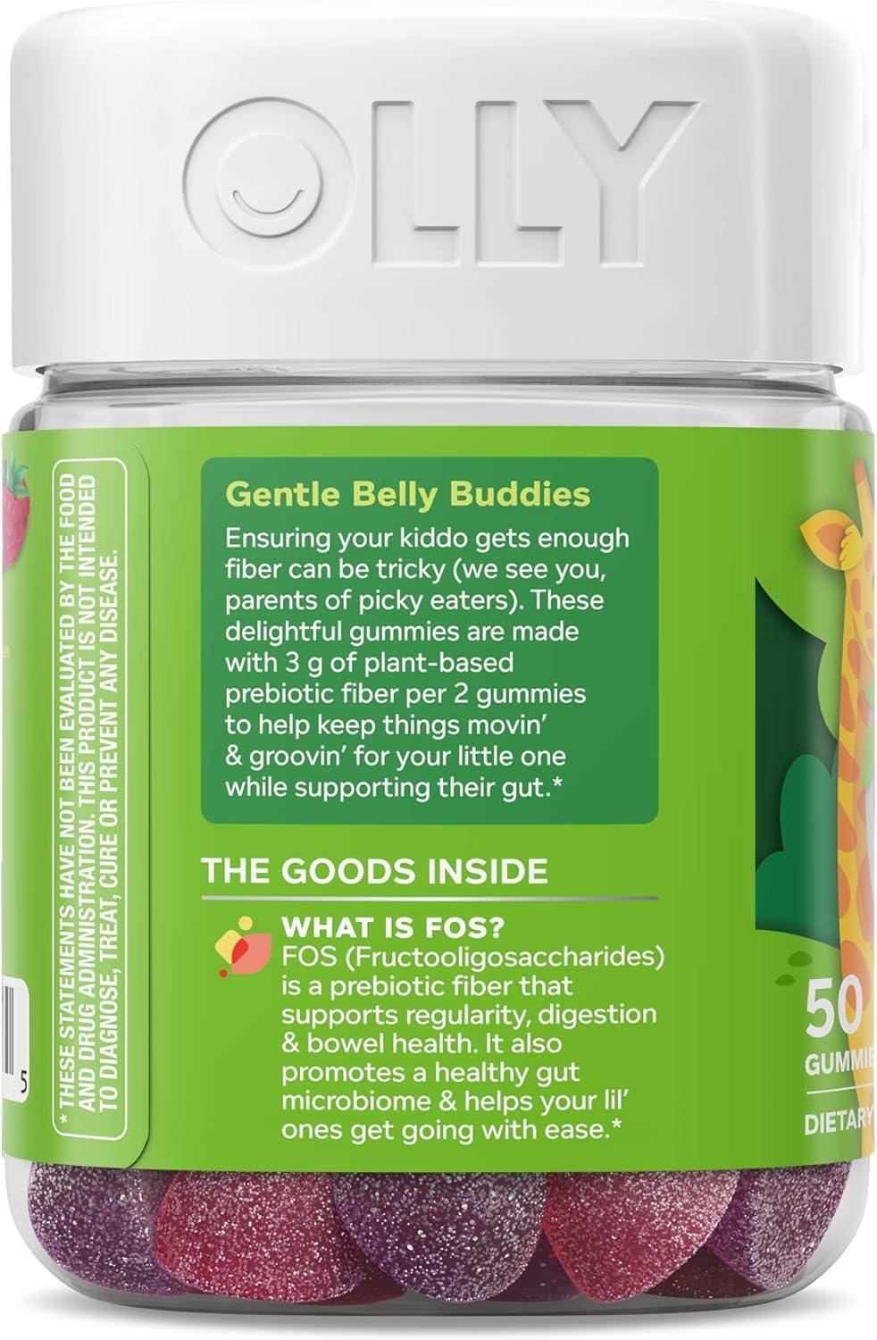 image:imageOLLY Kids Friendly Fiber Gummy Digestion Support 3g Prebiotic Fiber FOS Kids Chewable Supplement Berry Brilliant Flavored 25 Day Supply 50 Count