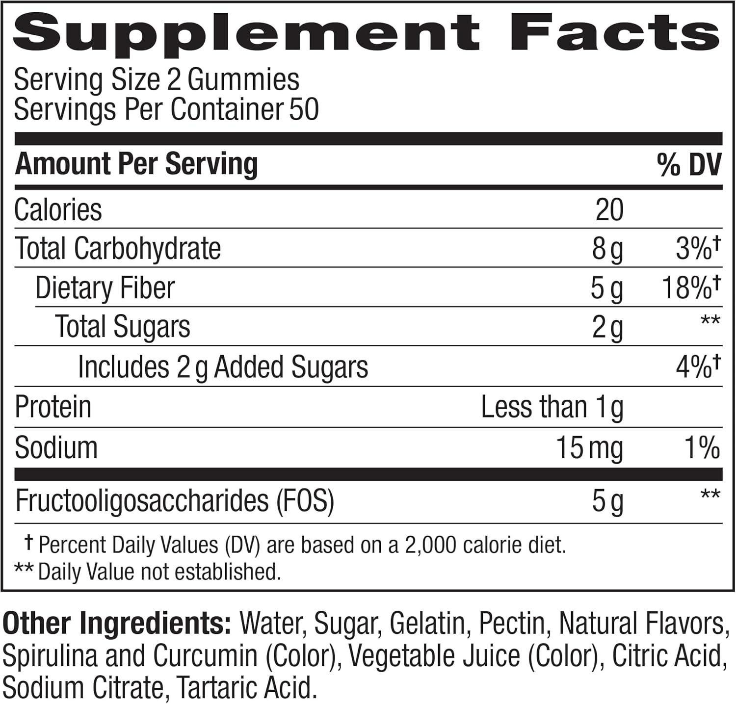 image:imageOLLY Fiber Gummy Rings 5g FOS Prebiotic Fiber Digestive Health Supplement Strawberry Watermelon Flavored 50 Day Supply 100 Count1 Count Pack of 100