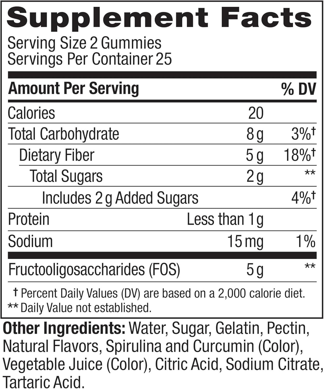 image:imageOLLY Fiber Gummy Rings 5g FOS Prebiotic Fiber Digestive Health Supplement Strawberry Watermelon Flavored 50 Day Supply 100 Count50 Count Pack of 1