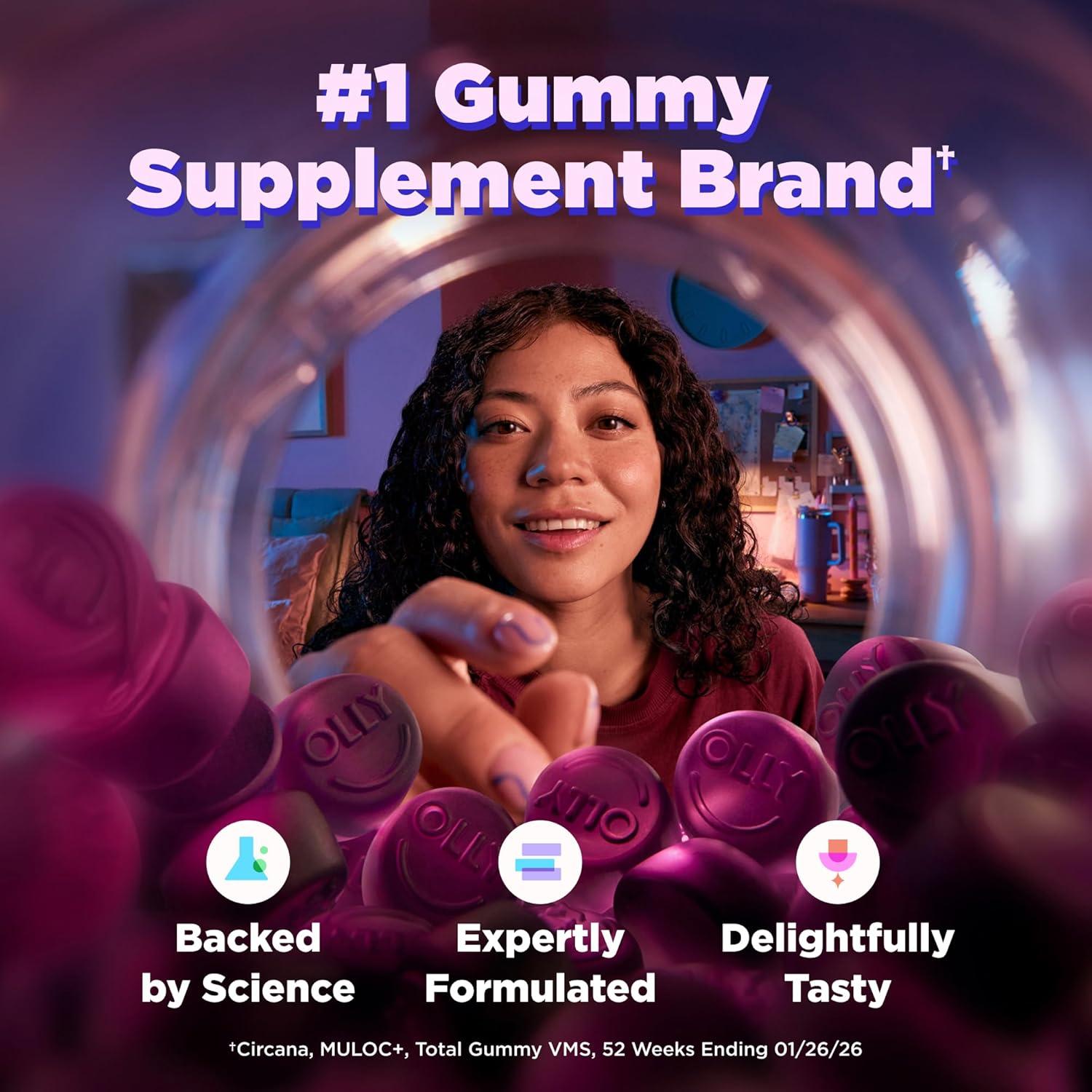 image:imageOLLY Extra Strength Sleep Gummy Occasional Sleep Support 5 mg Melatonin LTheanine Chamomile Lemon Balm Extracts Sleep Aid Blackberry Flavor 70 Count Packaging May Vary90 Count Pack of 1
